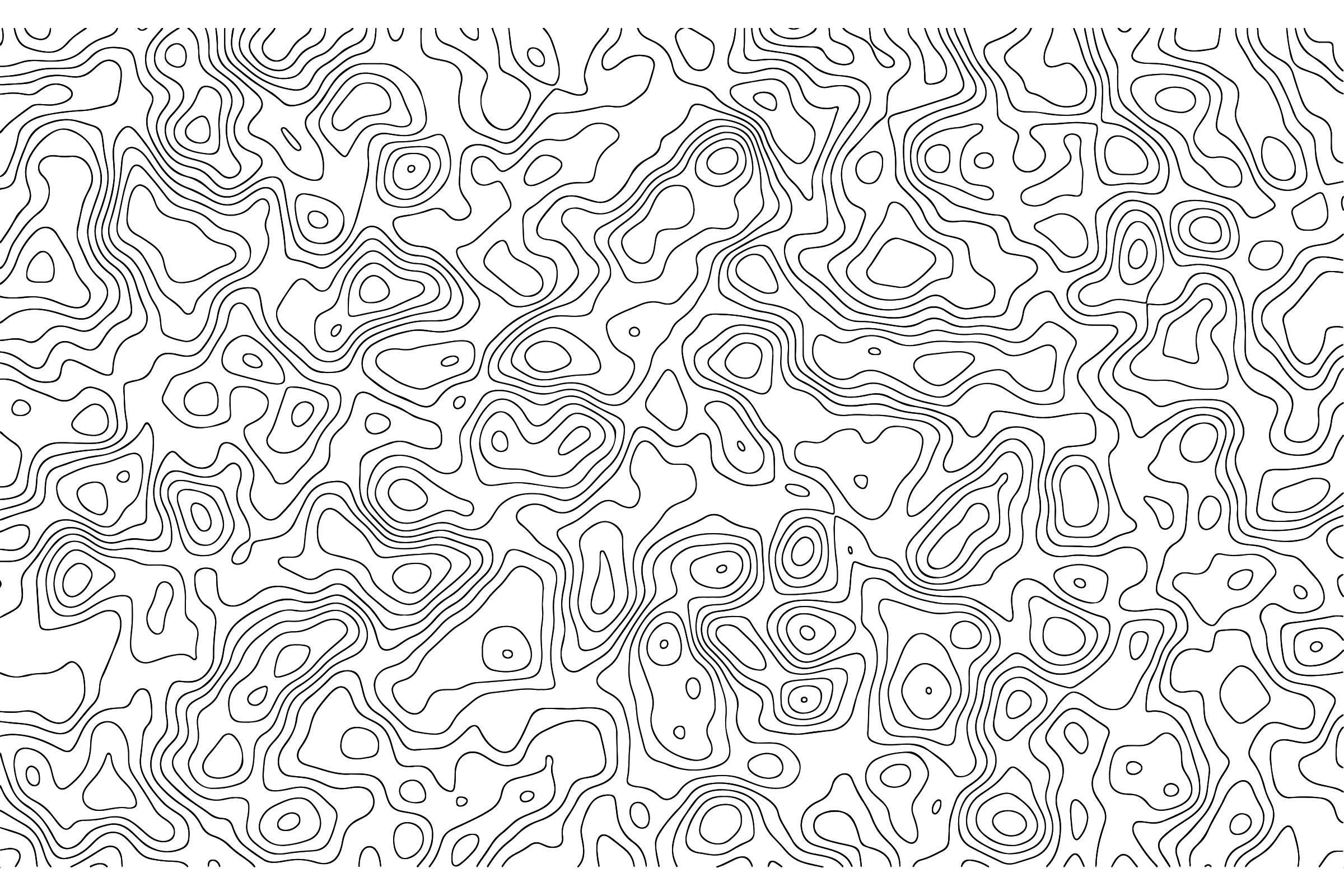 Curvas de nivel de un mapa topográfico